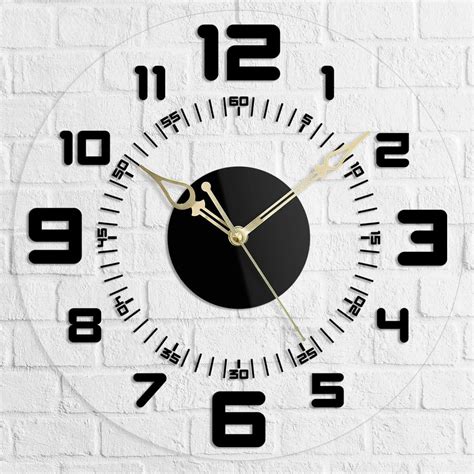 Buy Ingo creation Round Shape Acrylic Elegant Bold Numeric Wall Clock ...