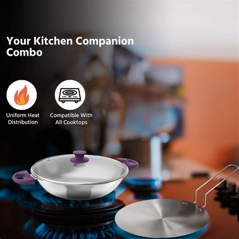 Lifelong 22 CM Kadhai with Lid and Roti Tawa| Soft touch handles | LLT ...