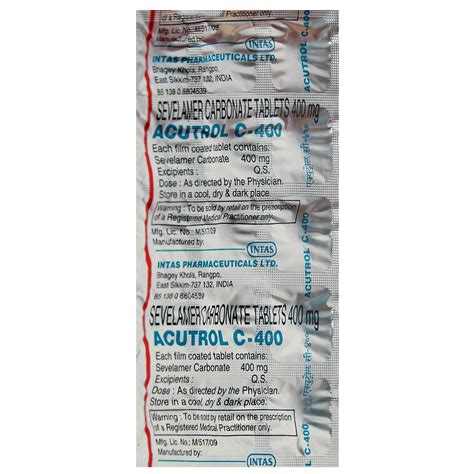 Acutrol C 400 Tablet 15's Price, Uses, Side Effects, Composition ...