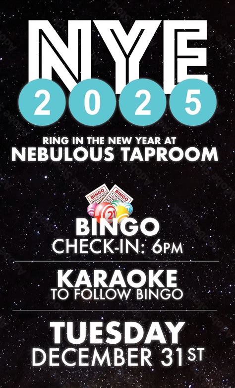 NYE Party | Bingo | Karaoke, Nebulous Taproom, Beaverton, 31 December ...