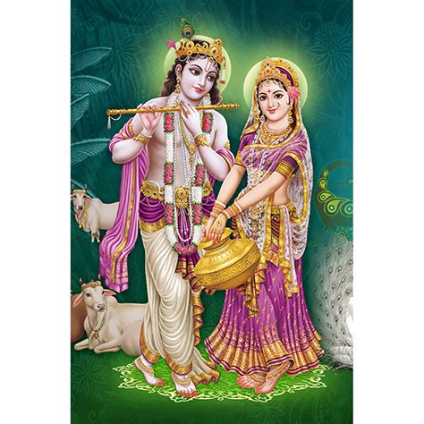 Pnf Art Print of Lord Krishna and Radha (Radha Krishna) Unframed Wall ...