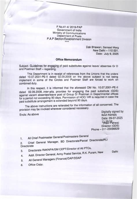 Guidelines for engaging of paid substitutes against leave/ absentee Gr ...