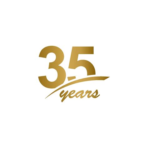 35 Years Anniversary elegant Gold Line Celebration Vector Template ...