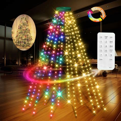 ComfyAura 12 Modes Easy Christmas Tree Lights with Ring Indoor Outdoor ...