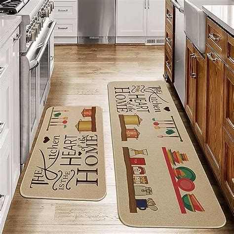 Buy Abhsant Rubber Kitchen Rugs Set Of 2, Fall Kitchen Floor Mat, Non ...