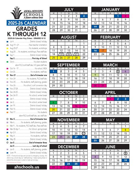 Anoka Hennepin School District Calendar 2025-2026 | Holidays