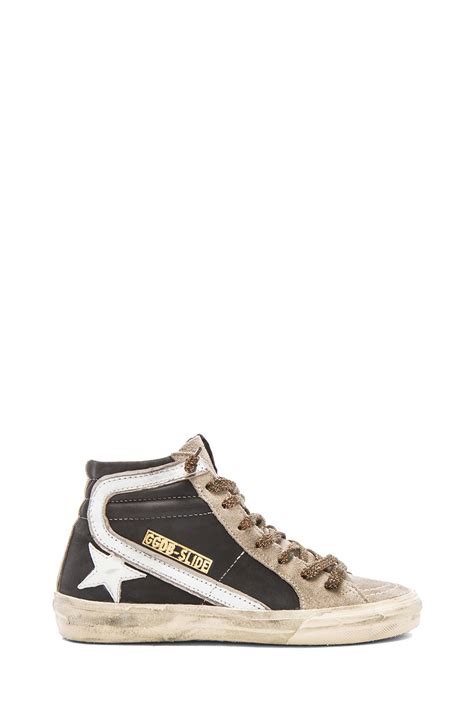 Golden Goose Slide Leather & Suede Sneakers in Ice & Beach | FWRD