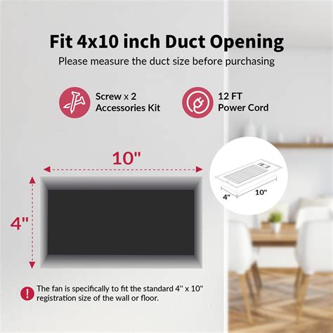 Snapklik.com : COZZIVITA Ultra-Quiet Register Booster Fan 4 X10