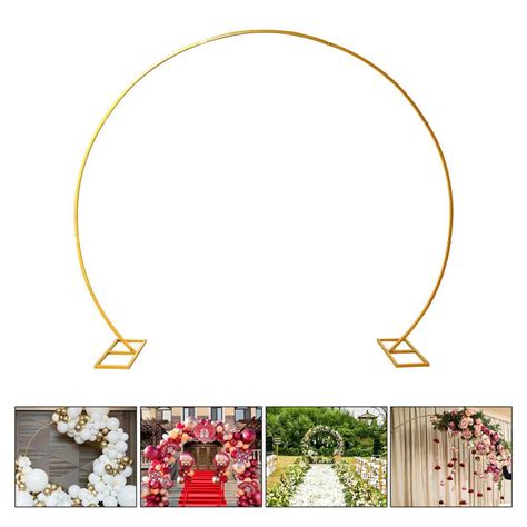 Buy 86.6 in. x 102.4 in. Gold Metal Iron Wedding Arch Party Backdrop ...