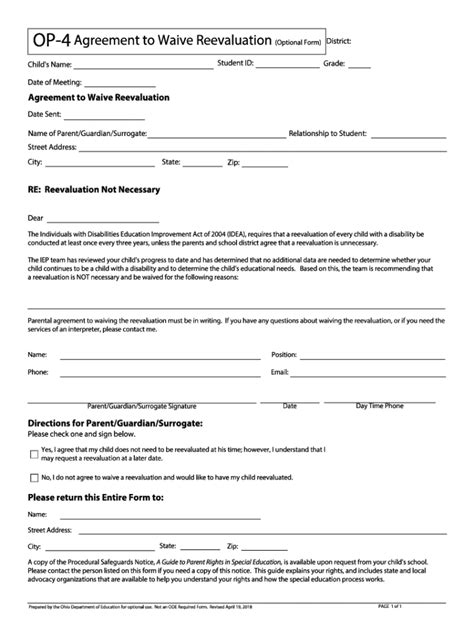 2018 OH Form OP-4 - Blank Fillable Template | Fill Out, Print ...