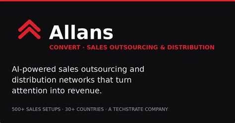AI-Powered Sales Outsourcing & Distribution Networks | Allans