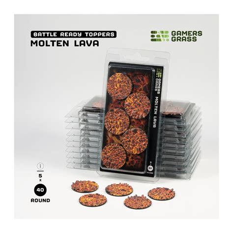 Buy Molten Lava Bases, Round 40mm (x5) - Gamers Grass - Miniatures games
