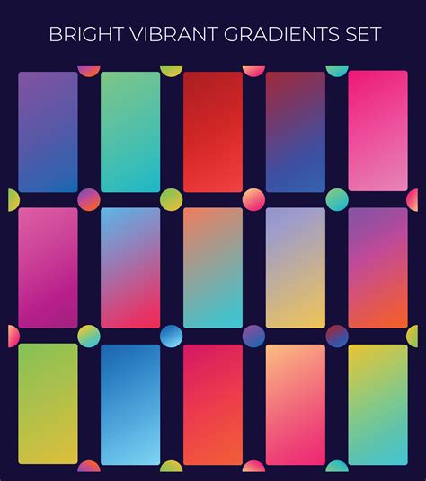 Set of Bright vibrant gradients, Multicolor green purple yellow orange ...