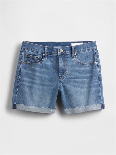 5" Mid Rise Denim Girlfriend Shorts | Gap