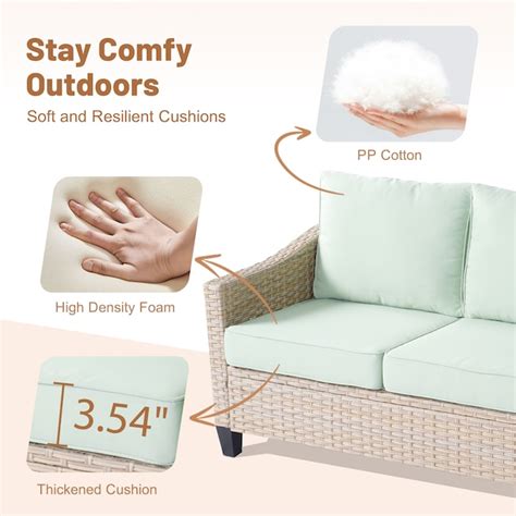 weaxty Athena 8-Piece Wicker 2 Patio Sofa Conversation Set with Green ...