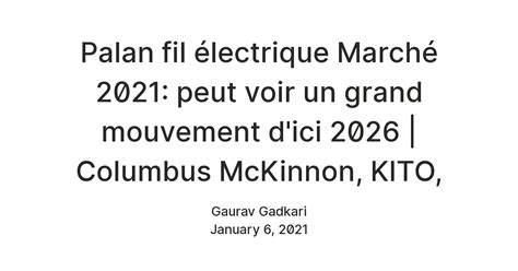 Palan fil électrique Marché 2021: peut voir un grand mouvement d'ici ...
