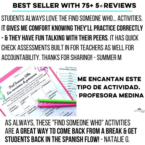 Spring Break Spanish Find Someone Who - Mis Clases Locas