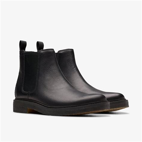 Mens Clarkdale Easy Chelsea Boot Black Leather Ankle Boots, Chelsea ...