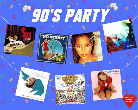 90s album covers party banner 90s decorations 90s birthday supplies 90s ...
