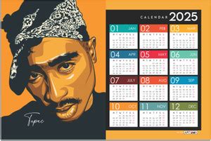 ARTBOX Tupac Calendar | Music Lover Calendar | Wall Calendar 2025 ...