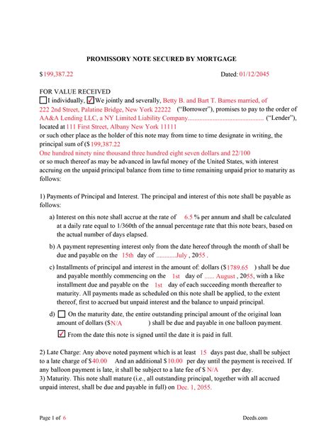 Suffolk County Mortgage and Promissory Note Form | New York | Deeds.com