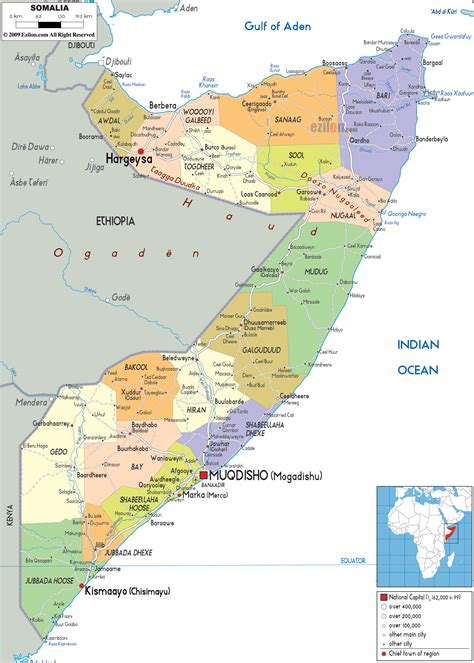 Detailed Political Map of Somalia - Ezilon Maps