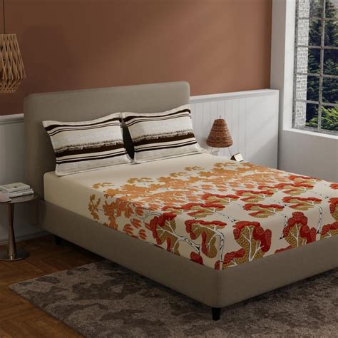 Buy BICHAUNA Amelia 120TC Printed 3Pcs Queen Bedsheet Set from Bichauna ...