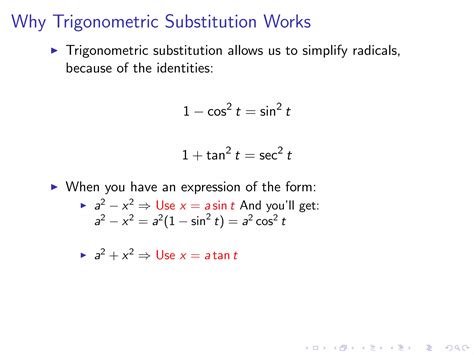Integrals by Trigonometric Substitution | PDF