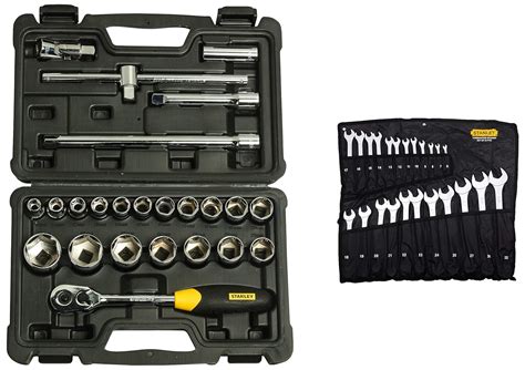Stanley 70-965E Chrome Vanadium Steel Combination Spanner Set (Pack of ...