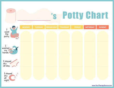 Free Printable Potty Training Chart Templates [PDF, Word] For Toddlers