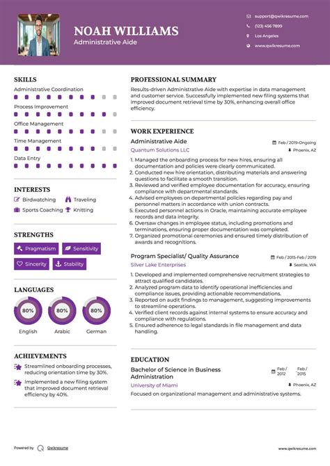 10+ Administrative Aide Resume Samples & Templates for 2025