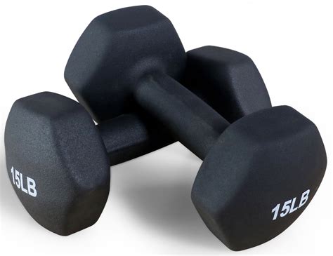 BalanceFrom All-Purpose Color Neoprene Coated Dumbbells, 15 lbs Pair ...