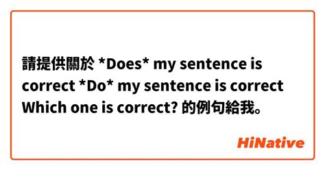 請提供關於 "*Does* my sentence is correct *Do* my sentence is correct Which ...