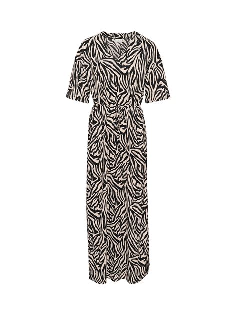 KAFFE Ivanna Zebra Print Dress, Beige/Multi