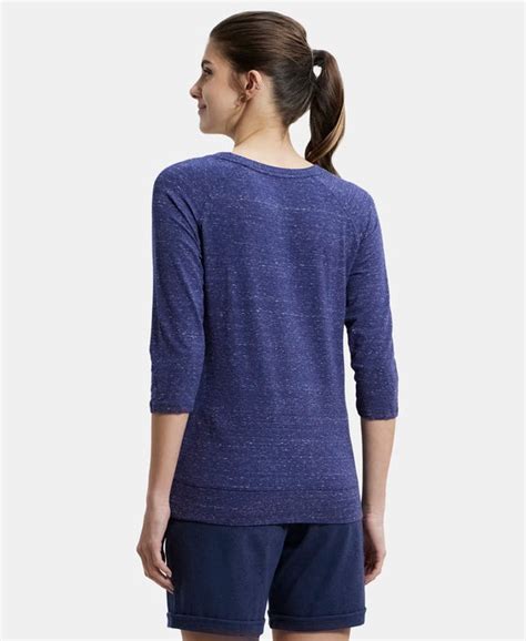 Buy Super Combed Cotton Viscose Elastane Regular Fit Solid Round Neck ...