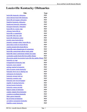 Fillable Online afgst viewdns Louisville Kentucky Obituaries ...