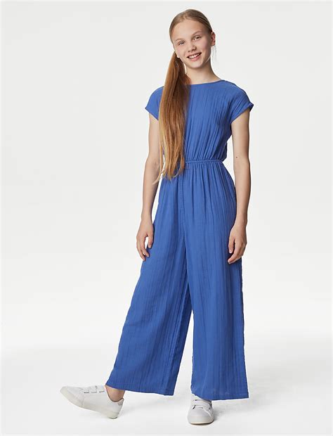 Buy Pure Cotton Jumpsuit (6-16 Yrs) at Marks & Spencer