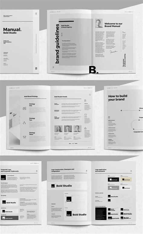 Brand Manual Template INDD - 48 Pages for Creative Businesses | Manual ...