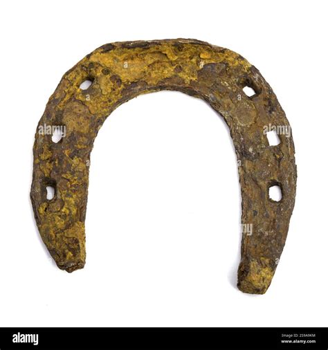 Old rusty horseshoe. Isolated image with white background Stock Photo ...