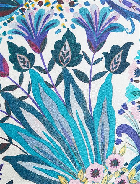 Buy Cotton Linen Floral Embellished Cushion at Marks & Spencer