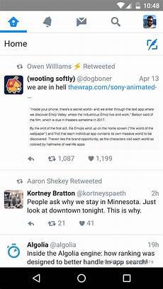 twiter mobile is also testing a more material design for its twiter mobile is also testing a more material design for its