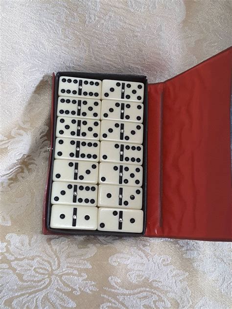 Double Six Dominoes Game 28 Piece Set With Vinyl Travel Case - Etsy