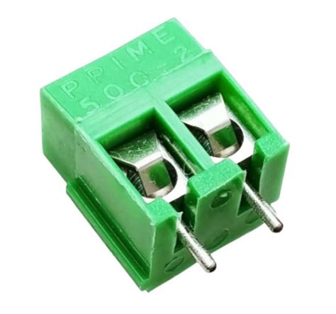 2 Way PCB Terminal Block - Prime 500-2 Green - Project Point Online