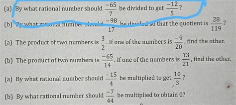 by what rational number -67/7 be divided to get -12/5 - Brainly.in