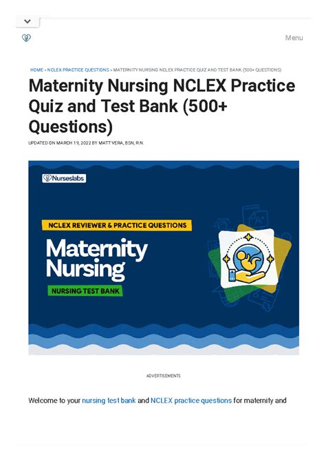 Maternity Nursing Nclex Questions at Ruth Leet blog