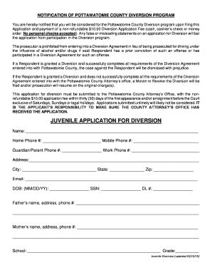 Fillable Online NOTIFICATION OF POTTAWATOMIE COUNTY DIVERSION PROGRAM ...