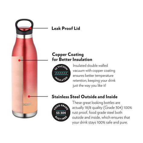 Buy Hydra ColourCrush SS-Vacuum Insulated Flask Water Bottle, 700ML Violet