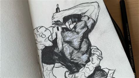 Quick sketching Toji Fushiguro action pose
