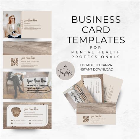 Mental Health Business Cards, Marketing Cards for Health Professionals ...