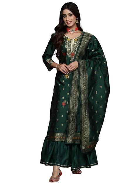 Buy INDO ERA Women's Woven Design Polyester Calf Length Straight Kurta ...